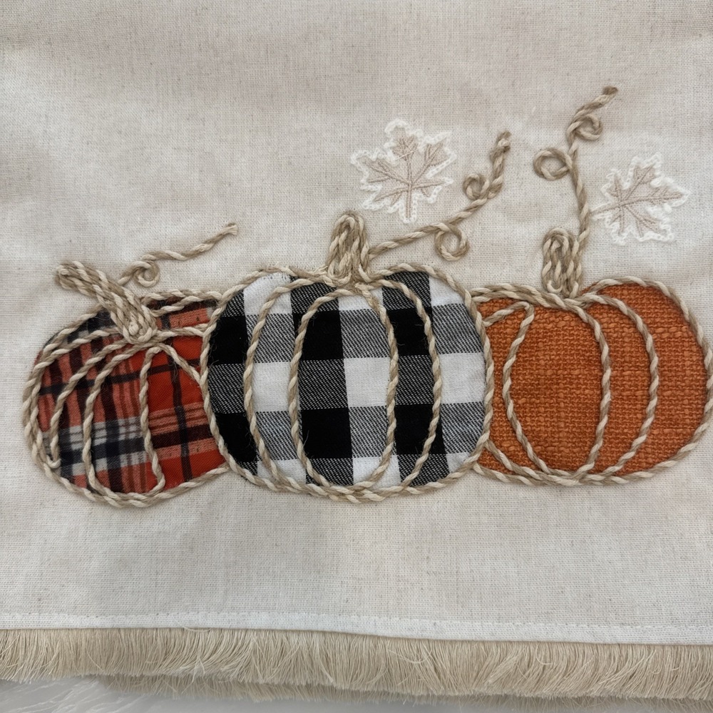 New Hobby Lobby Ivory Pumpkin Table Runner 13x72 inches - Picture 3 of 5